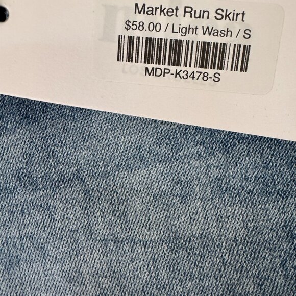 Mica Denim High Rise Mini Skirt Light Wash Small New with Tags - 0419 - Picture 6 of 7